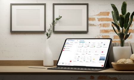 Tablet auf Schreibtisch