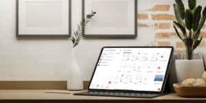 Tablet auf einem Schreibtisch